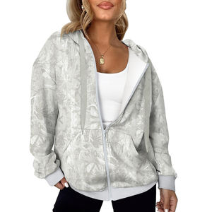 Sudaderas con Capucha Extra Grandes para Mujer, Marca Privada al por Mayor, 100% Algodón, Sudaderas con Cierre para Mujer para Ropa Urbana - Product Image 1