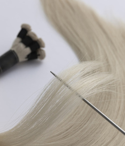 Nouveauté : Extensions de cheveux humains européennes à double trame, volume, teintes vertes, mèches blondes Tenology - Product Image 6