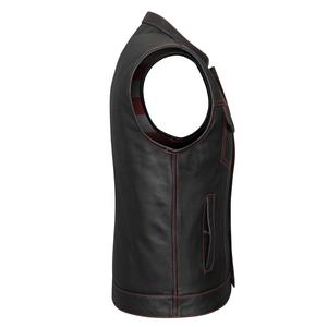 Chaleco de Motocicleta Transpirable de Cuero Personalizado para Hombre, Chaleco de Motociclista de Cuero Vacuno Genuino de Grado A, Chaleco de Cuero para Motociclista OEM - Product Image 4