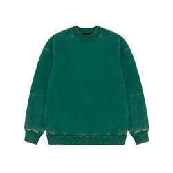 French Terry Fleece Cotton Pullover Sweater Acid Wash Unisex Crewneck Oversized Vintage <b>Mock</b> <b>Neck</b> Custom Sweatshirt for Men - Product Image 2