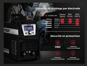 LEVIN ECOARC 140A Nuova Saldatrice ad Arco Inverter MMA Certificata CE/EMC/ROHS per Materiali in Acciaio - Product Image 3