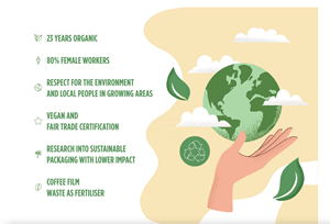 Organic Coffee and Ginseng Vegan 250g <b>Bag</b> Ground Powder for Moka Domestic Use GVERDI Italian Food Selection Made in Italy - Product Image 4