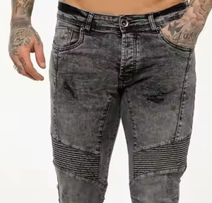 Los pantalones vaqueros bajos informales más vendidos, las últimas técnicas lavadas diseñadas con estampado de facciones para todas las estaciones, para invierno, otoño y verano - Product Image 5