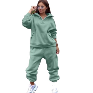 Survêtement en laine grande taille pour femmes, ensemble deux pièces printemps-hiver, surdimensionné, ensemble décontracté, survêtement de sport pour femme, ensemble deux pièces - Product Image 6