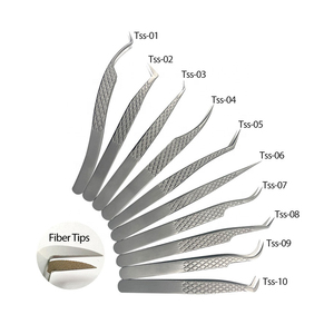 Pinzas de extensión de pestañas de acero inoxidable de gran cantidad con logotipo personalizado profesional Diseño puntiagudo Fabricado con fibra - Product Image 3