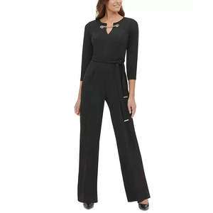 Tuta intera da donna Tommy Hilfiger a vita alta con scollo a occhielli, taglie forti, nera con stampa fantasia, ODM, per fitness, Collezione Autunno 14 - Product Image 1