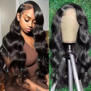 Parrucche Frontali in Pizzo Pre-Plucked Senza Colla, <span class=keywords><strong>Onda</strong></span> Corporea, 100% Capelli Umani Veri, Parrucche Brasiliane <span class=keywords><strong>Onda</strong></span> Corporea Remy all'Ingrosso - Product Image 3