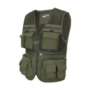 Gilet cargo décontracté pour hommes avec fermeture à glissière Trendy Multi-Pocket Layered Short Breathable for Outdoor Summer Use - Product Image 2