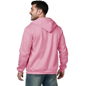 Precio al por mayor Servicio OEM Hombres 100% Algodón Manga larga Hombro Pendiente Cuello Cinta Color sólido Cómodo Zip Hoodie Bangladesh - Product Image 5