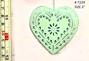 Adorno colgante de árbol de Navidad con forma de corazón metálico de doble cara, accesorios decorativos de Navidad, globos de productos para uso doméstico - Product Image 2