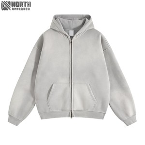 Premium Men's 350 Gsm <b>Oversized</b> <b>Fleece</b> <b>Hoodie</b> Washed Plain Boxy Winter Cotton Design Embroidered Logo Sweatshirt Sweater hoodies - Product Image 6