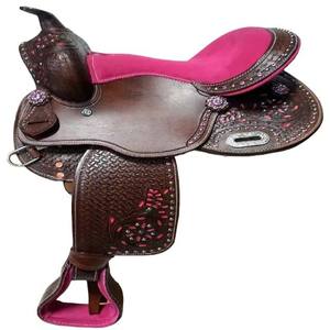 Vente en gros de selles de course de baril exclusives en cuir véritable de qualité supérieure faites à la main selles de cheval occidental en vrac approvisionnement de selle de cowboy rodéo - Product Image 1