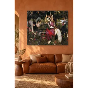 Fida Waterhouse Flora and the Zephyrs Girls Picking Flowers in the Garden Impression sur toile - Product Image 5
