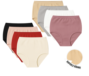 Braguitas Hipster de Modal Elástico para Mujer, Ropa Interior con Cintura Elástica Suave, Colección de Bragas de Modal y Spandex de Calidad Turca Premium - Product Image 1