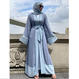 Dubai Fancy Designer Abaya 2023 <b>Kaftan</b> Turkish EID Modest Islamic Clothing Dubai Elegant Shiny Silk Open Abaya <b>Women</b> Muslim Dres - Product Image 4