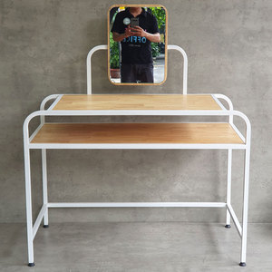 Modern Wood <b>Makeup</b> Vanity <b>Table</b> <b>with</b> <b>Lighted</b> Mirror and Iron Frame Floor Mount Multi-Room Use BTD68060 - Product Image 5