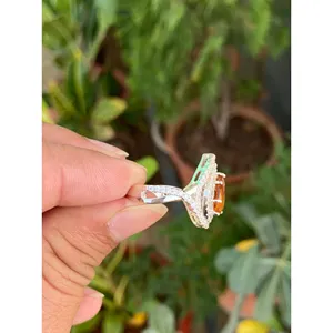 Natural Honey Citrine Pear Cut <b>Ring</b> 925 Sterling Silver Handmade Gemstone Jewelry Wholesale Supplier - Product Image 6