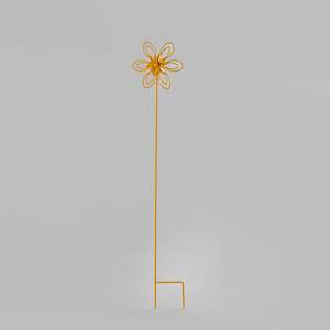 Estaca de jardín floral amarillo Material de vidrio plástico de hierro - Product Image 1