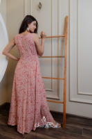 Nouveautés Vêtements décontractés à la mode Robes sans manches imprimées à col rond Robes longues pour femmes élégantes Maxi à fleurs Robes pour femmes de grande taille