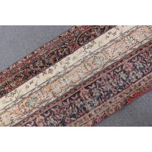 Vintage Small Rug 2.5x5.4 ft, <b>Red</b> Blue Camouflage Rug <b>Wool</b> - Product Image 4