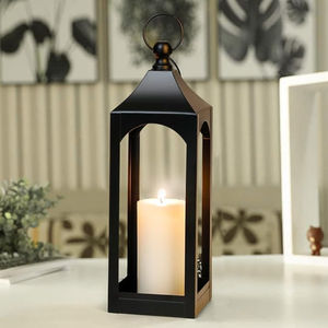 Simple Stylish <b>Black</b> <b>Candle</b> Holder <b>Lantern</b> Wholesale Home Living Room Decor Metal <b>Lantern</b> for Indoor Outdoor Decor <b>Candle</b> Holder - Product Image 4