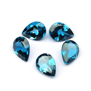 Piedra preciosa de Topacio Azul de Londres natural, piedra de topacio facetado en forma de pera, gemas de Topacio Azul de Londres genuinas, regalo para ella - Product Image 3