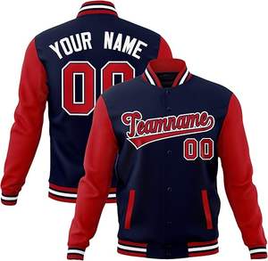 Chaqueta de hombre personalizada con logotipo de estilo callejero de talla grande, diseño universitario, chaqueta de cuero Letterman Varsity bordada con Flash - Product Image 3