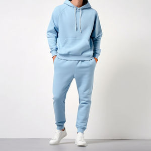 Survêtement unisexe de haute qualité pour l'hiver, streetwear, respirant, léger, en coton, sweat-shirts, vêtements de sport, molleton uni - Product Image 1