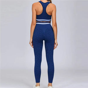 Conjunto de Leggings de Yoga Personalizados para Mujer, Transpirables, con Sujetador Deportivo Sexy, Cintura Elástica, Leggings de Entrenamiento con Patrón Sólido - Product Image 3