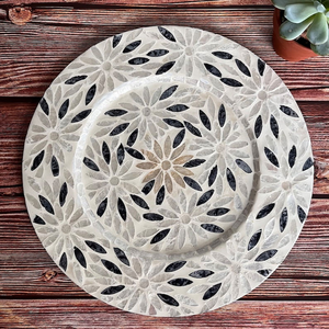 Handcrafted Mother of Pearl Inlay Dining Chargers for Formal Table <b>Settings</b> Eco-Friendly Wood Charger Plates Dinnerware <b>Dishes</b> - Product Image 4