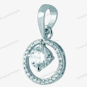 Colgante de diamante de corte flotante de moissanita VVS de plata de ley clásica con diseño de círculo de halo de hielo brillante para mujer - Product Image 3