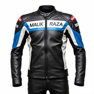 Chaqueta de cuero para motociclista con estampado y bordado de logotipo personalizado | Etiqueta privada al por mayor | Malik Raza - Product Image 2