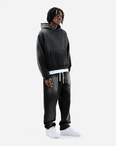 Chándal de lavado ácido unisex Estilo Vintage Sudadera con capucha descolorida 500gsm Boxy Fit Streetwear Jogger jersey de gran tamaño Logo polar - Product Image 4