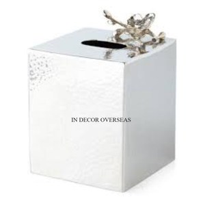 Regard accrocheur Porte-serviettes et porte-serviettes en papier de haute qualité en aluminium plaqué or coulé avec base en marbre blanc - Product Image 4