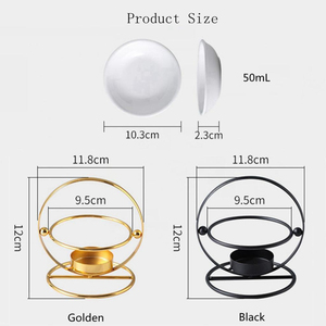 ชุดที่ใส่ขี้ผึ้งที่มีกลิ่นหอมทำด้วยมือทำจากโลหะและหินอ่อน2ชิ้นที่วางเทียนสำหรับงานแต่งงานที่หรูหราขวดโหลเก็บในร่ม - Product Image 4