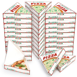 Caja de Embalaje para <span class=keywords><strong>Pizza</strong></span> Triangular Mini, para Entrega a Domicilio, Impresa, al por Mayor - Product Image 5