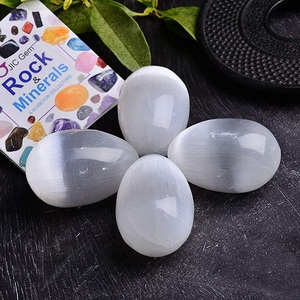 High Selling Natural Selenite <b>Egg</b> Model Polished Carving Crafts Healing Gemstone Crystal <b>Decoration</b> Gift Mascot Style on Sale - Product Image 1