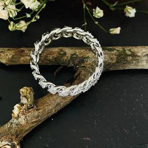 แหวนทองคำแท้ 14K ประดับเพชร ดีไซน์หรูหรา สำหรับผู้หญิง ฉลองวันครบรอบ - Product Image 2