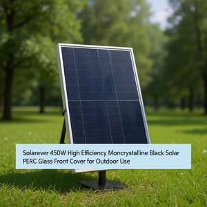 Panneau solaire monocristallin noir haute efficacité Solarever 450W PERC avec couvercle avant en verre pour utilisation en extérieur - Product Image 3