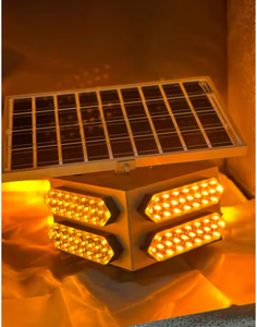 ไฟนิรภัย LED สีเหลืองพลังงานแสงอาทิตย์ | ไฟกระพริบความสว่างสูงทำจากพลาสติกที่ทนทาน - Product Image 5