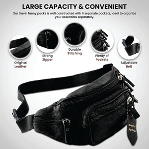 กระเป๋าคาดเอวหนังมี7ช่องกระเป๋าคาดเอวเหมาะสำหรับการปีนเขากลางแจ้งการเดินทางการตั้งแคมป์การวิ่งฯลฯ - Product Image 6