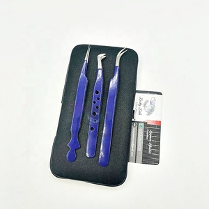 RB-เครื่องมือดัดขนตาสเตนเลสสตีลสีฟ้าเข้มเครื่องมือดัดคิ้วแบบแหลม - Product Image 1