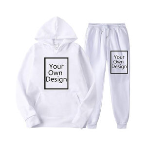 Survêtement décontracté d'hiver personnalisé 2025, unisexe, hommes et femmes, sweat-shirt à capuche personnalisé, pantalon de survêtement uni, taille plus, 100% polyester, design - Product Image 5