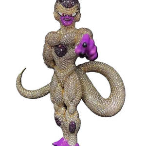 Moissanite diamond Custom 925 Sterling Silver Two Tone Iced Out <b>Snake</b> Shape Gold Plated Unisex Hip Hop Pendant Fine <b>Jewelry</b> - Product Image 3