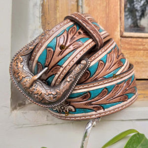 เข็มขัดหนังแท้แบบโบโฮวินเทจปรับความยาวได้เข็มขัดหนังแท้แบบตะวันตกสไตล์ใหม่ - Product Image 1