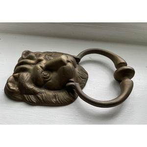 Lion Design laiton couleur or heurtoir de porte décoratif pour la maison porte d'entrée au prix le plus bas miroir poli fournitures - Product Image 6