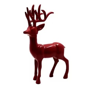 Escultura de Aluminio de Reno Navideño Creativa Sentado Ciervo Animal Estatuilla Estatua Mesa Material de Metal - Product Image 4