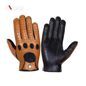 Gants de conduite en cuir de vachette imperméables robustes pour moto cyclisme course camion équitation et autres sports - Product Image 1
