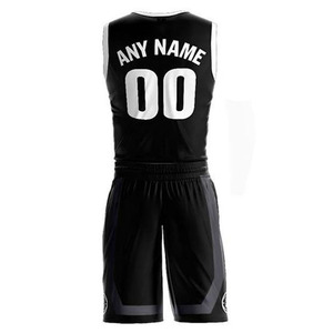 Ensemble d'uniformes de basketball pour hommes, grande taille, couleurs personnalisées, logo personnalisé, 100% polyester, respirant, séchage rapide, impression numérique - Product Image 5