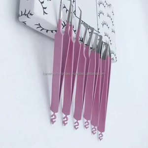 Dollar Design Pince à épiler inclinée solide Extensions de cils professionnelles de haute qualité Pointe de volume Marque privée Vente en gros - Product Image 3